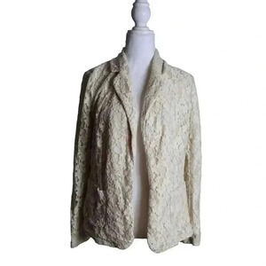 Chico's Cream Lace Blazer Size 2 (Medium)
